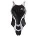 Sexy Women's PU Leather Leotards Patchwork One Piece Swimwear Suits, Matte Front Zipper Bodysuit, Japanese Bathing Suits_ecoleips.com