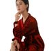Voya Wedding Robe For Women, Bride Bridesmaid, Long Velvet Robe, Spring And Autumn Wedding, Newlywed Red Pajamas_ecoleips.com