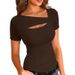 2026 Cross-border New Product . Irregular Slim-fit Short-sleeve T-shirt Top For Women. Cross-border European And_ecoleips.com