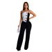 C7105 Fashion Women's Sleeveless Button Jumpsuit Long Pants New_ecoleips.com