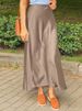ZANZEA Fashion Satin Silk Skirts Women Summer Long High Waist Skirt Casual Solid Party Faldas Saia Female Vintage Work OL Jupe_ecoleips.com