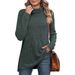 Women's High Neck Split Ribbed T-Shirt Top Solid Color Loose Fit Autumn Winter Fashion American Style_ecoleips.com