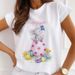 Women’s Clothing Easter T Shirt For Women, Easter Short Sleeved Tops, Rabbit Print Tops, Plus Size Women_ecoleips.com