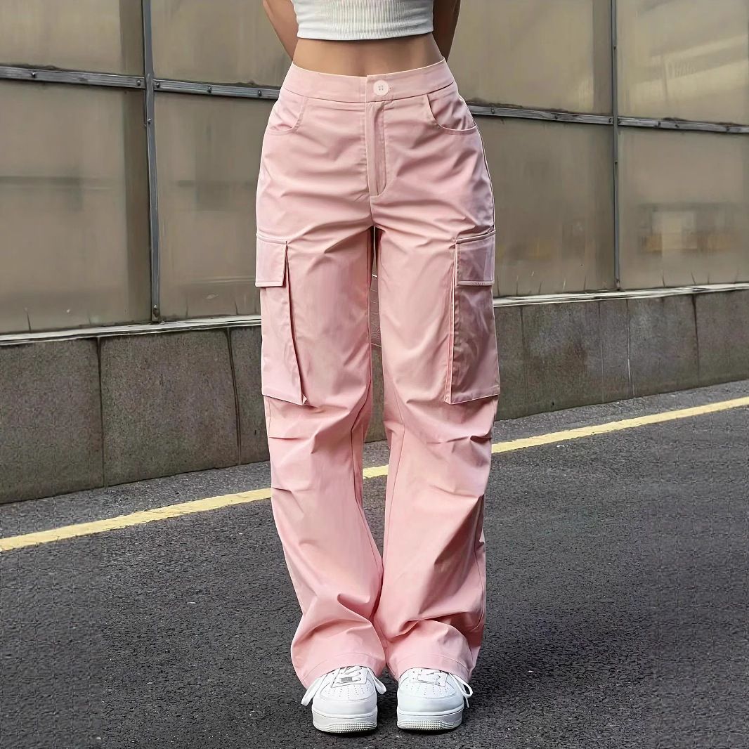 Women's Clothing Casual Overalls Trendy Wide Leg Pants Quick Drying Straight Pants_ecoleips.com