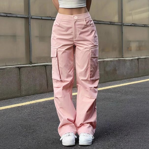 Women's Clothing Casual Overalls Trendy Wide Leg Pants Quick Drying Straight Pants_ecoleips.com