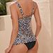 Verve 2024 New Backless Tummy-Control Two-Piece Swimsuit For Women, Printed V-Neck Beach Bikini Swimwear_ecoleips.com