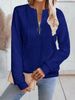 Women's Zip Neck Long Sleeve Casual Sweatshirt T-Shirt - Soft Polyester Blend, Relaxed Fit, Stylish Pullover For Fall & Winter_ecoleips.com