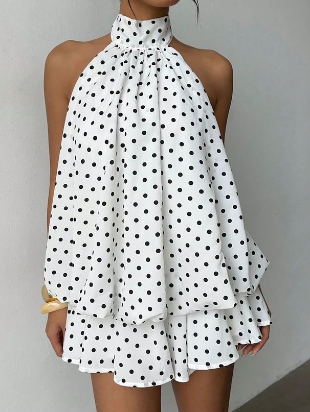 Trendy Off-Shoulder Mini Dress With Asymmetric Neckline & Open Back – Stylish Solid Color Sleeveless Outfit For Women_ecoleips.com