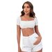 Voya Women's Fashionable Multi-color Slim Fit Versatile Knitted Top, Foreign Trade T-shirt For Women_ecoleips.com