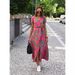 2023 Women's Fashion European And American Vacation Polka Dot Print Tie-Waist V-Neck Mid-Length_ecoleips.com