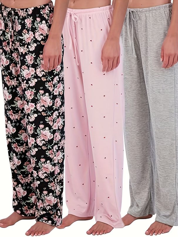 3-Pack Of Women's Four-Season Pajama Pants, Women's Ultra-Soft And Comfortable Casual Pants Pajamas_ecoleips.com