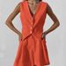 2025 European And American Design Cotton Linen Suit Women's Summer Casual Sleeveless Vest Shorts Two-Piece Set_ecoleips.com