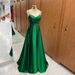 Women's Clothing New Dark Green Sling V Neck Simple Wedding Party Dress Sling Banquet Catwalk Fashion Dress_ecoleips.com