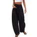 Aria Basics 2025 Cross-Border Hot-Selling Trendy Brand Versatile Women's Loose Wide-Leg , Fashionable Summer Drawstring Casual_ecoleips.com
