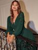 Women's v-neck sexy temperament lantern sleeves sexy backless slit long dress _ecoleips.com