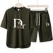 Women's Casual Sports Style Two-piece Set With Short Sleeved Top And Comfortable Shorts Set_ecoleips.com