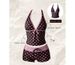 Polka Dot Milk Coffee Slimming off Shoulder Two Piece Swimsuit for Women Retro Style Beach Spa Resort Wear_ecoleips.com