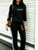Women's Loose Letter Print Hoodie Two-Piece Set With Soft Jogger Pants, Ideal For Yoga & Daily Commute, Spring And Autumn Outfits_ecoleips.com