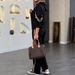 Women's Sporty Two Piece Set Leopard Print High Waisted Straight Leg Trousers Casual Style Top And Bottom Ensemble_ecoleips.com