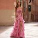 Women's Printed Tube Top Dress Sexy Spring Summer New Arrival Casual V-Neck Short Sleeve Maxi Dress_ecoleips.com