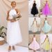 Women's Clothing Floral Short Sleeve A-Line Midi Dress With Pockets Casual Chic Outfit Dress_ecoleips.com