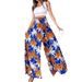 Women's Clothing Retro Floral Print Waist Wide Leg Pants_ecoleips.com