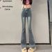 High-waisted Flared Jeans For Women, Spring And Autumn 2026 New Style, Slimming, Figure-flattering, Stretchy,_ecoleips.com