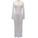 Women's Sexy Deep V Knit Hollow Out Beach Cover Up Maxi Dress – Summer Bikini Swimsuit Cover 2026_ecoleips.com