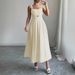 Women's Clothing Temperament Elegant Style Sling Pleated Dress_ecoleips.com