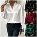 Women's Elegant V Neck Loose Fitting Shirt Top Versatile Simple Design Bestselling_ecoleips.com