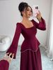 Elegant And Minimalist Long-Sleeved Dress With A Sophisticated Design, Perfect For Women's Autumn/Winter 2026 Collection_ecoleips.com