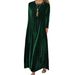 2024 Spring New Velvet Slim Fit Elegant Round Neck Long Dress_ecoleips.com