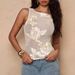 New 2026 Slim Fit Sheer Mesh Hand Embroidered Vest For Women Heavy Duty Fashion Top European American Style Suitable_ecoleips.com