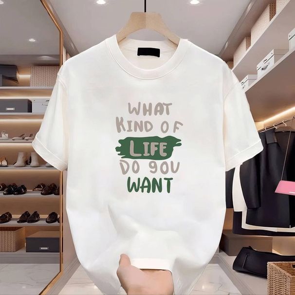 New Cotton Fashion Sense Printing Short-sleeved T-shirt Unisex Men Summer Tide Loose Hundred Tops_ecoleips.com