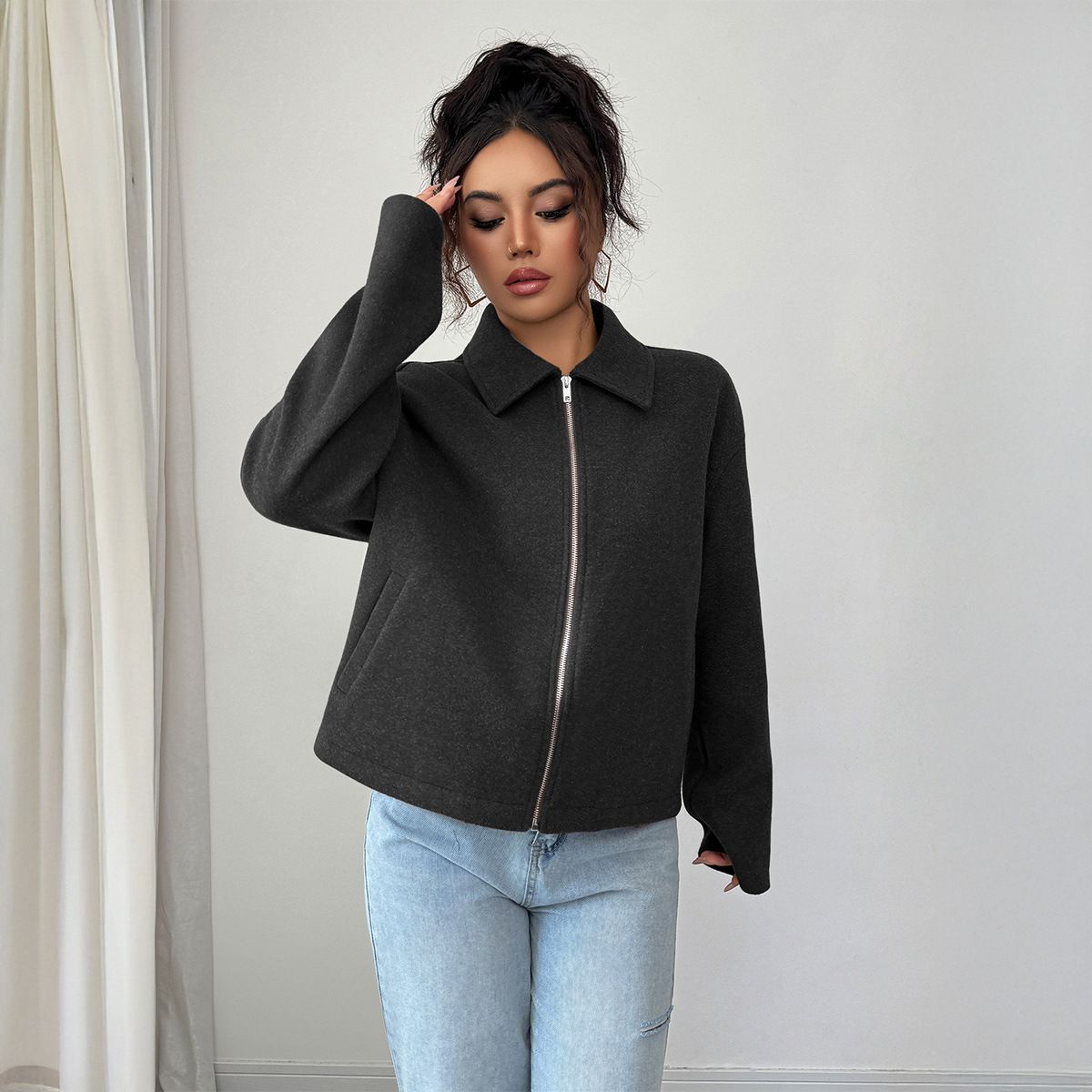 Elegant Minimalist Retro Women's Long Sleeved Vest Coat Autumn Winter Outerwear_ecoleips.com