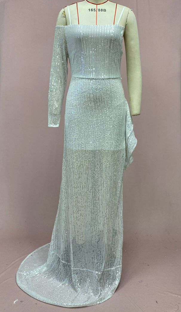 Women's Clothing Spring And Summer Sexy One Shoulder Dress Floor Mopping Split Banquet Slim Long Dress Evening Dress_ecoleips.com