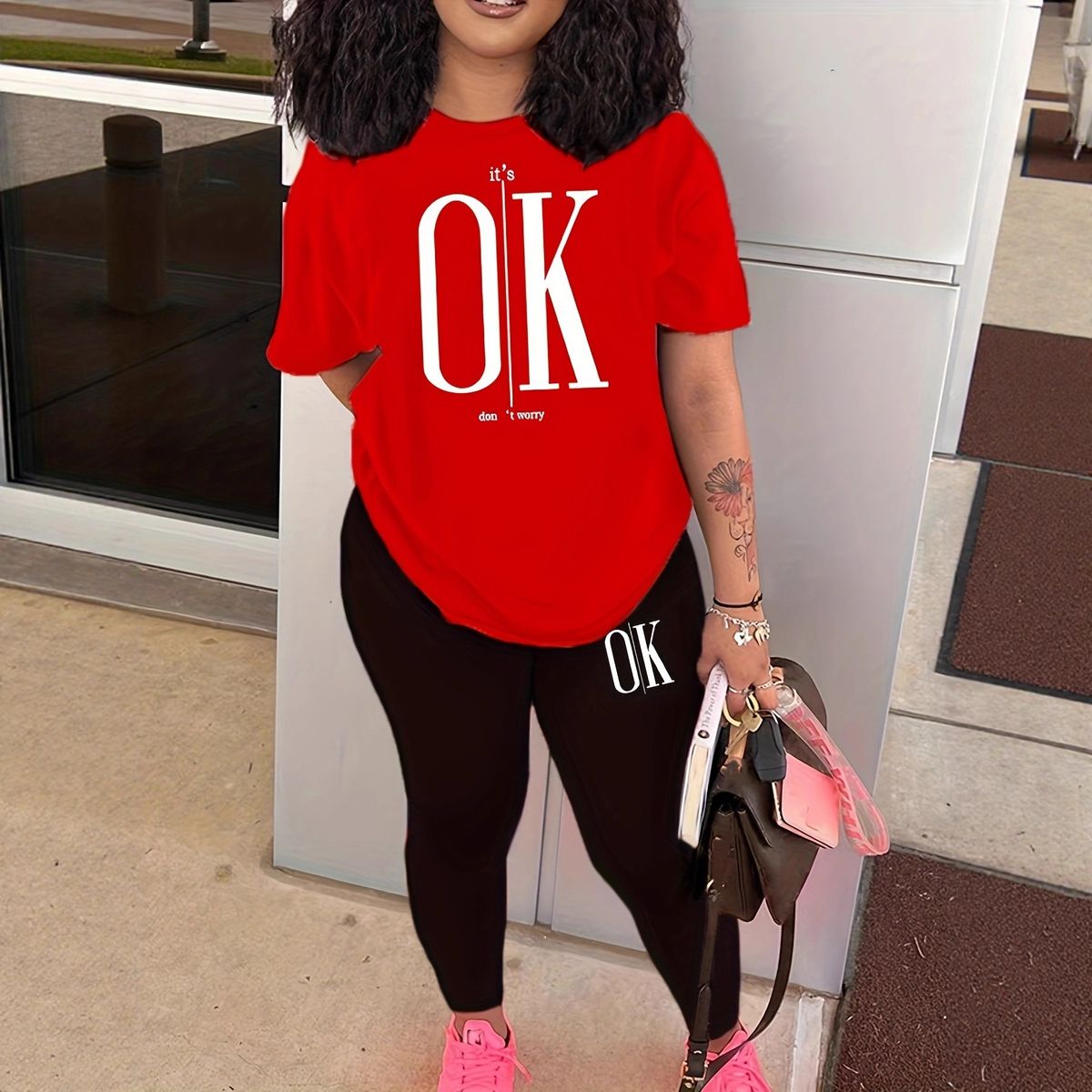 Women's Clothing Women's Fashion Set T-Shirt Trousers Ladies Short Sleeve For Formal & Casual For Women Fashion_ecoleips.com