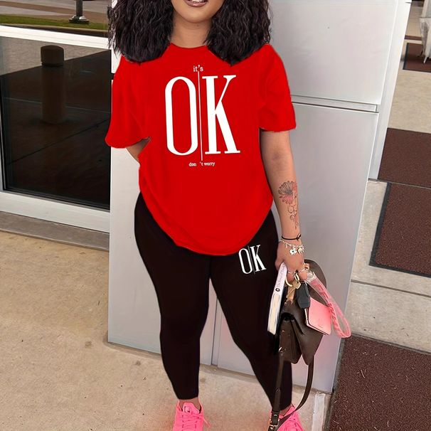 Women's Clothing Women's Fashion Set T-Shirt Trousers Ladies Short Sleeve For Formal & Casual For Women Fashion_ecoleips.com