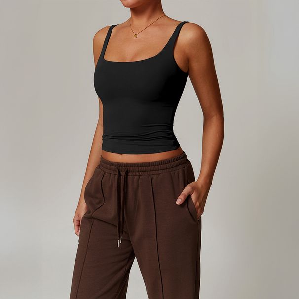 DiYun European And American Y2K Yoga Slim-Fit Solid Color Vest Camisole Women's Clothing 2025 Autumn/Winter_ecoleips.com