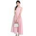 Summer New Korean Fashion Patchwork Maternity Vest Long Dress_ecoleips.com