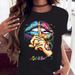 COTTON 100% Loose Crew-neck Creative Mouth Short-sleeved T-shirt Woman Oversized T Shirt Tops Aesthetic Clothes_ecoleips.com