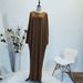 Modest Abaya Dress/Muslim Dress Women Plus Size Women's Batwing Long Sleeved Maxi Dress Fashionable Comfortable Solid Color Casual_ecoleips.com