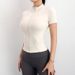 Women’s Clothing Yoga Clothes Women Quick Drying Tight T Shirt Sports Short Sleeved Running Pilates Stand Up Collar Zipper Jacket Fitness Clothes_ecoleips.com