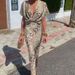 Women's Clothing Slim Fit Printed Dress V Neck Mid Waist Sexy Fashion Spring Thin Summer Lanon Effortless Style, All-Day Comfort_ecoleips.com