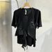 Women's Short Sleeve T-Shirt Sexy Stylish Versatile Fashionable Two Piece Design Unique Summer Top_ecoleips.com