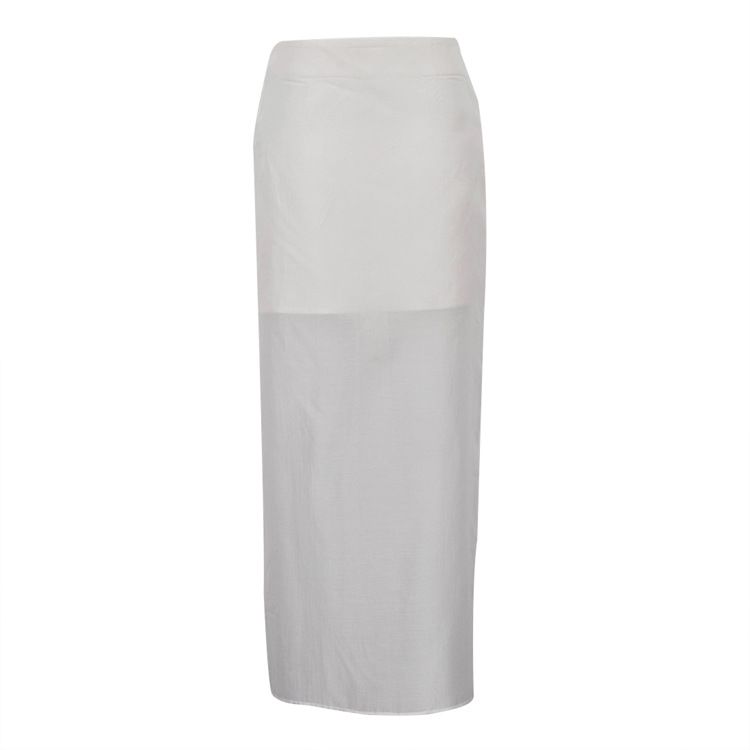 Women's High Waist Mesh Skirt Black Double Layer See Through Slit Hip Style Fashionable All Match Design_ecoleips.com