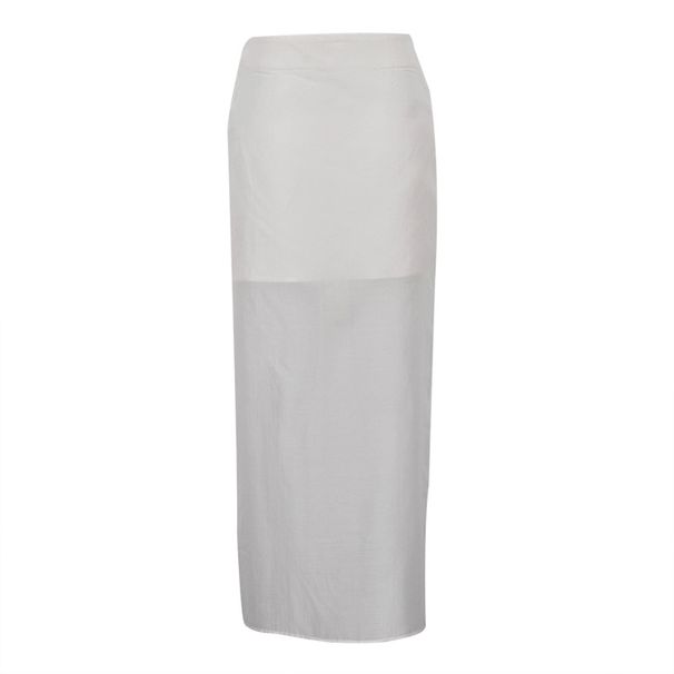 Women's High Waist Mesh Skirt Black Double Layer See Through Slit Hip Style Fashionable All Match Design_ecoleips.com