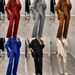 Women's Clothing Solid Color V Neck Single Breasted Slim Fitting Knitted Sweater Two Piece Set_ecoleips.com