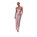 Women's Clothing Women's Draped Neck Glossy Satin Party Dress Long Skirt New Style_ecoleips.com