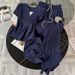 Women's Clothing High End Contrast Color V Neck Wide Leg Pants Fashion Suit Summer Style Outfit_ecoleips.com